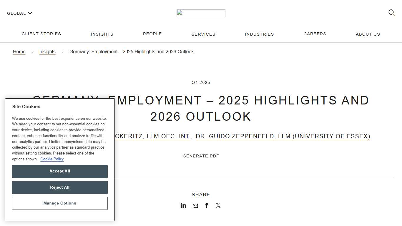 Germany: Employment – 2025 Highlights and 2026 Outlook Insights Mayer Brown